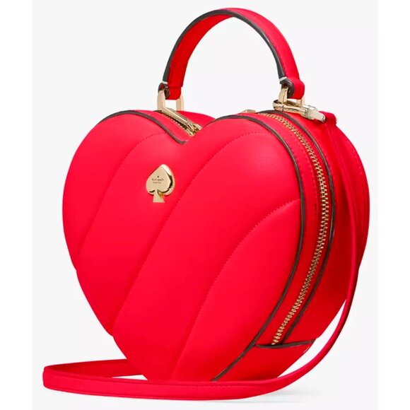 S Kate Spade Love Shack 3D Heart Crossbody Bag Red Leather KK191 Purse NWT $399 - Picture 3 of 7